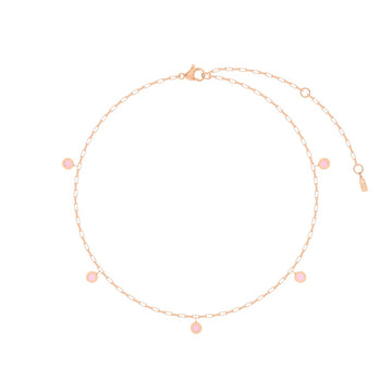 NEW WAVE HANGING 5 CHIPS LIGHT PINK NECKLACE
