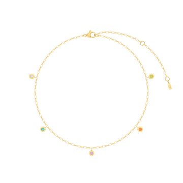 FIVE MULTICOLOR CHIPS NECKLACE.