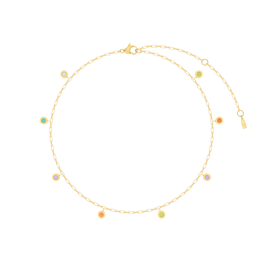 HANGING 8 MULTICOLOR CHIPS NECKLACE.