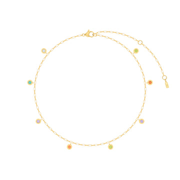 HANGING 8 MULTICOLOR CHIPS NECKLACE.
