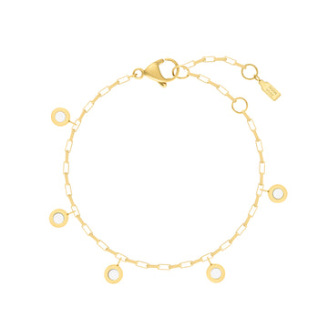 WHITE CHIPS BRACELET WITH 5 HANGING 5 CHIPS