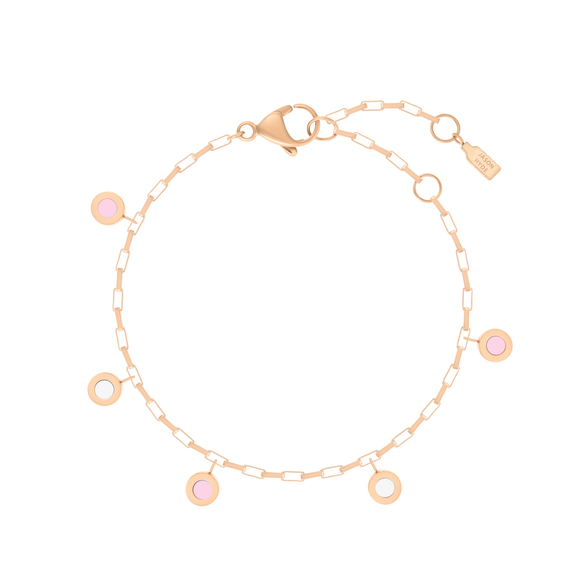 NEW WAVE HANGING 5 CHIPS LIGHT PINK AND WHITE BRACELET