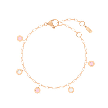 NEW WAVE HANGING 5 CHIPS LIGHT PINK AND WHITE BRACELET