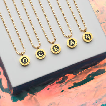 OCEANGRAM BLACK CHIP IPYG SILVER NECKLACE