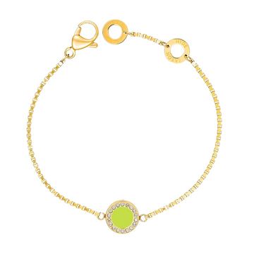 LIME GREEN CHIP WITH ZIRCONIA BRACELET