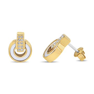 NEREIDA WHITE CHIP WITH ZIRCONIA EARRINGS