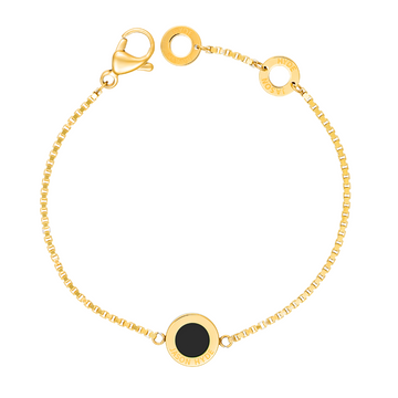 18K GOLD PLATE BRACELET WITH BLACK CHIP