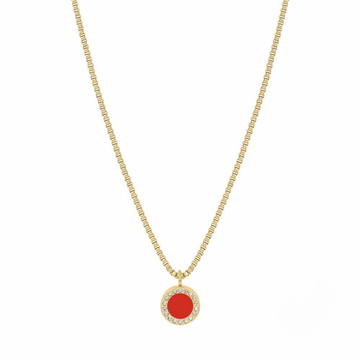 RED CHIP WITH ZIRCONIA NECKLACE