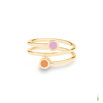 FONDANT PINK AND APRICOT CRUSH CHIP DOUBLE RING