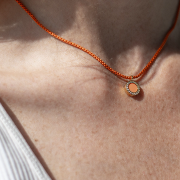 Ocean orange necklace with cubic zirconia