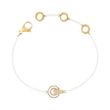 NEREIDA WHITE CHIP WHITE CHAIN PAINTED BRACELET WITH ZIRCONIA