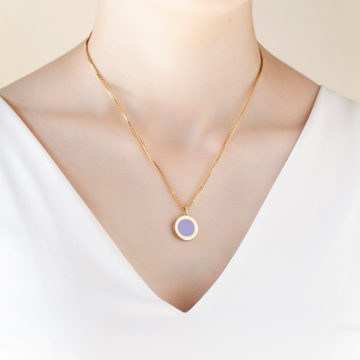 Sustainable Ocean plastic charm gold necklace