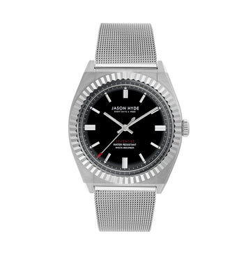 LUXURY SILVER 40MM WATCH WITH METAL MESH STRAP