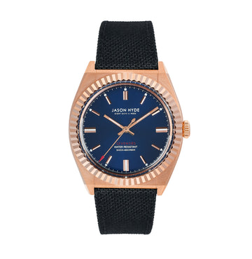 BLACK FABRIC STRAP ROSE GOLD 40MM WATCH
