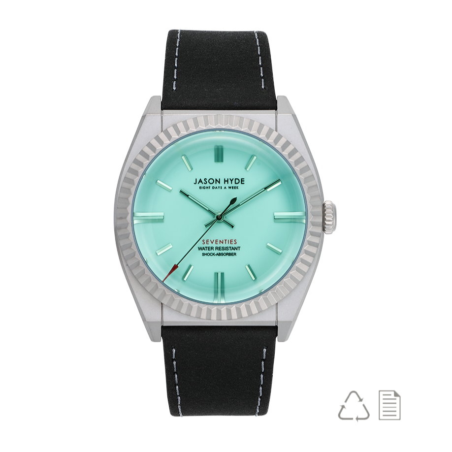 AMBER | 40MM WATCH GREEN DIAL - BLACK STRAP