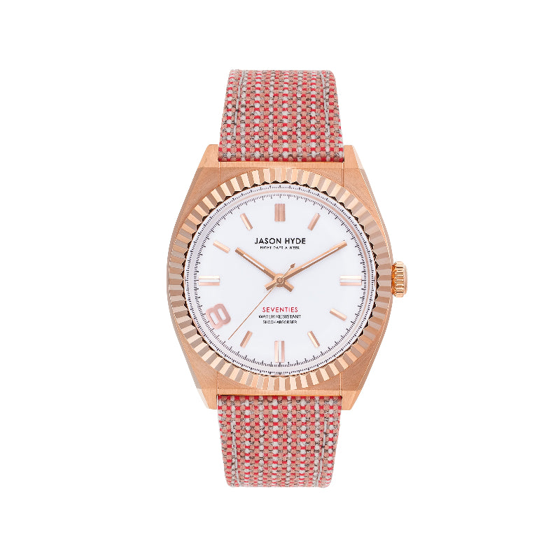 JASON HYDE EIGHT 36MM GOLD WATCH WITH DETAILED BAND