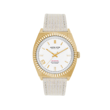 WHITE FABRIC STRAP 36MM WATCH