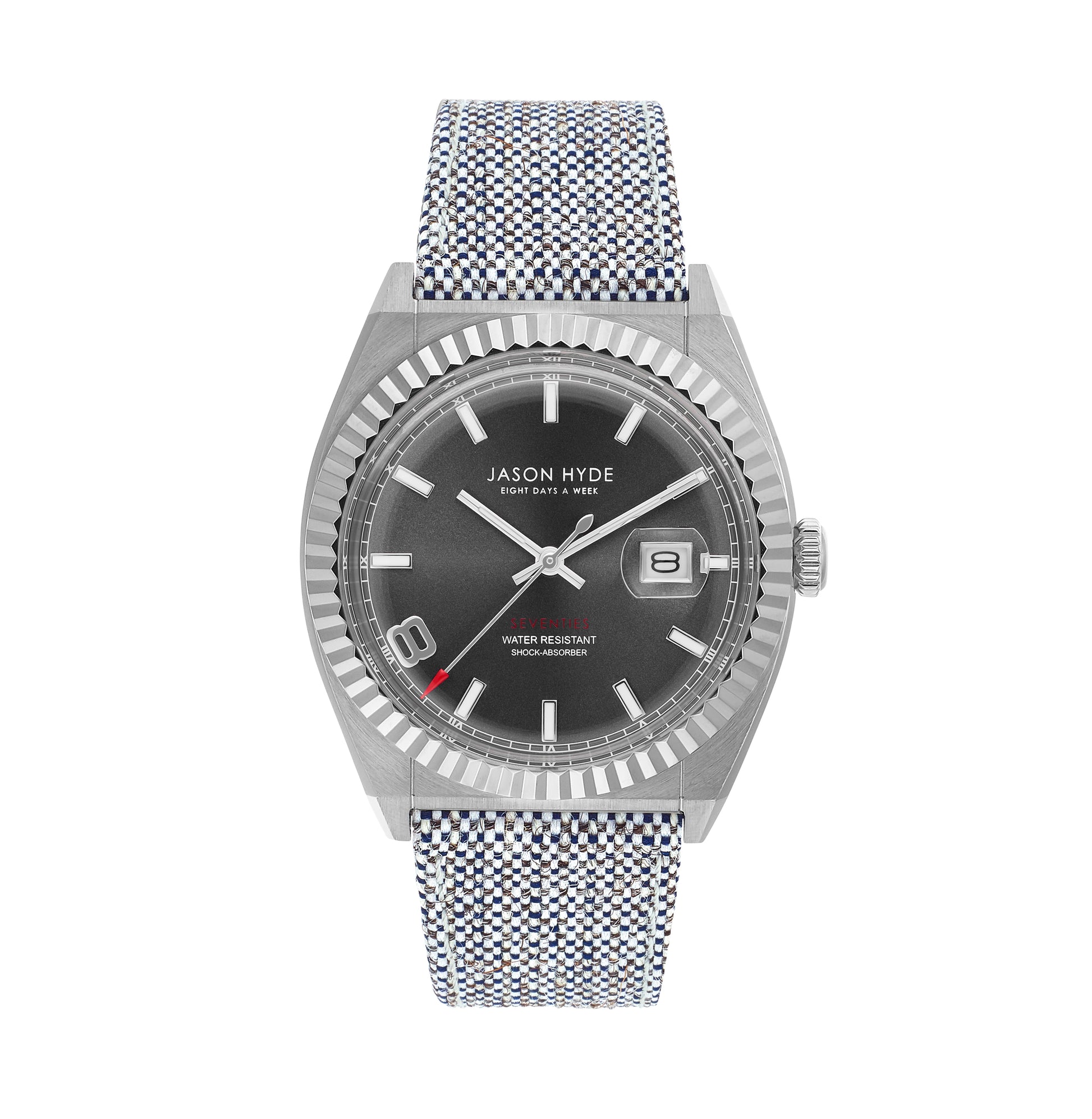 SILVER AND BLACK 40 MM WATCH