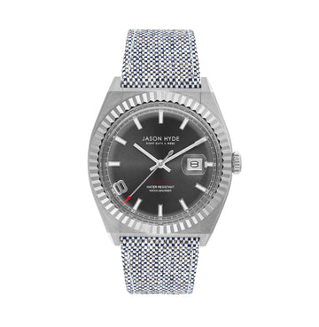 SILVER AND BLACK 40 MM WATCH