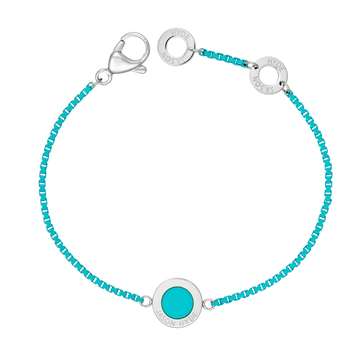 TUQUOISE CHAIN AND CHIP BRACELET