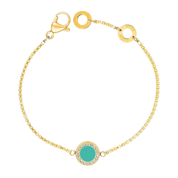 TURQUOISE CHIP WITH ZIRCONIA BRACELET