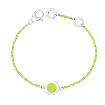 LIME GREEN CHAIN AND CHIP BRACELET