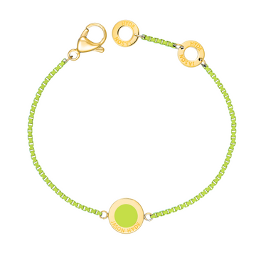 LIME GREEN CHIP AND CHAIN BRACELET