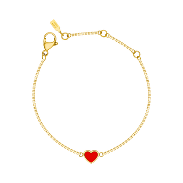 GOLD BRACELET WITH RED CHIP