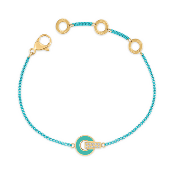 TURQUOISE CHIP BRACELET WITH ZIRCONIA
