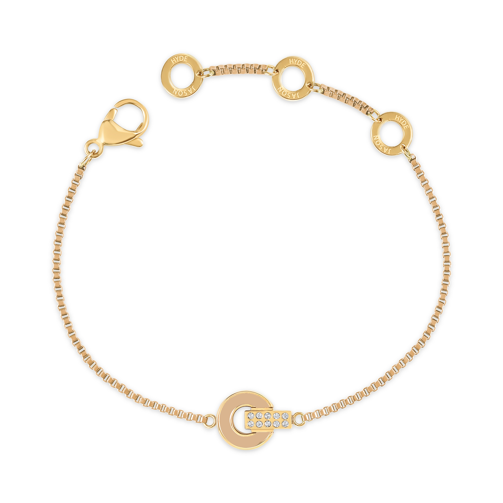 BEIGE CHIP BEIGE BRACELET WITH ZIRCONIA