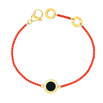 RED CHAIN BLACK CHIP BRACELET