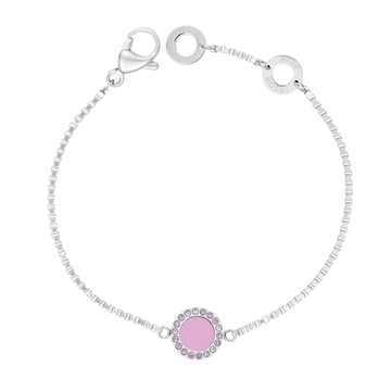 FONDANT PINK CHIP BRACELET WITH ZIRCONIA