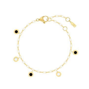 HANGING 5 CHIPS BLACK / WHITE BRACELET ONE SIZE
