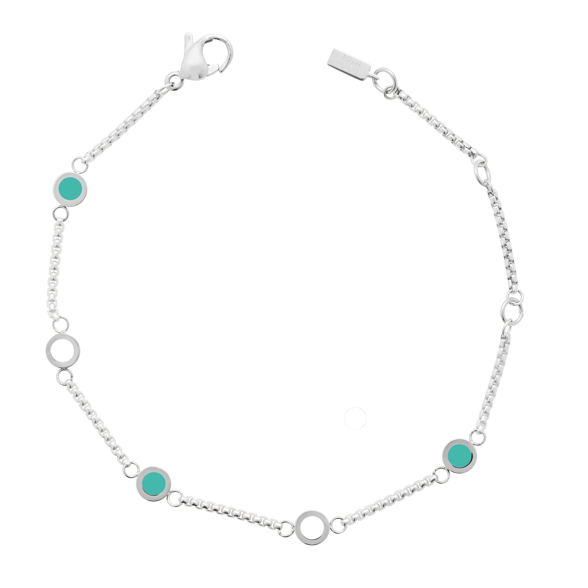 TURQUOISE AND WHITE 5 CHIPS BRACELET