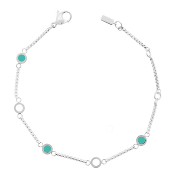 TURQUOISE AND WHITE 5 CHIPS BRACELET