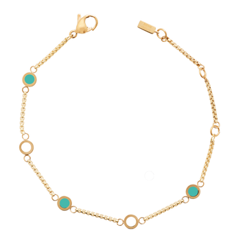 TURQUOISE AND WHITE 5 CHIPS BRACELET