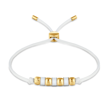WHITE CORD WHITE CHIP BRACELET