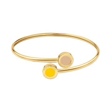 BEIGE AND SPECTRA YELLOW CHIPS BANGLE