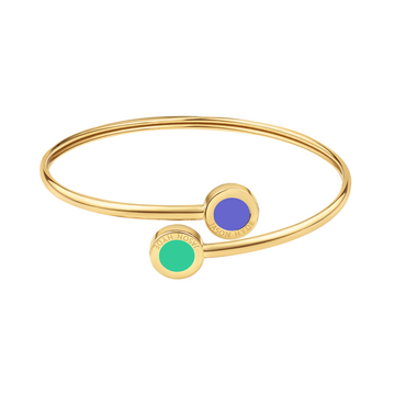 BANGLE WITH PERSIAN BLUE AND TURQUOISE CHIPS