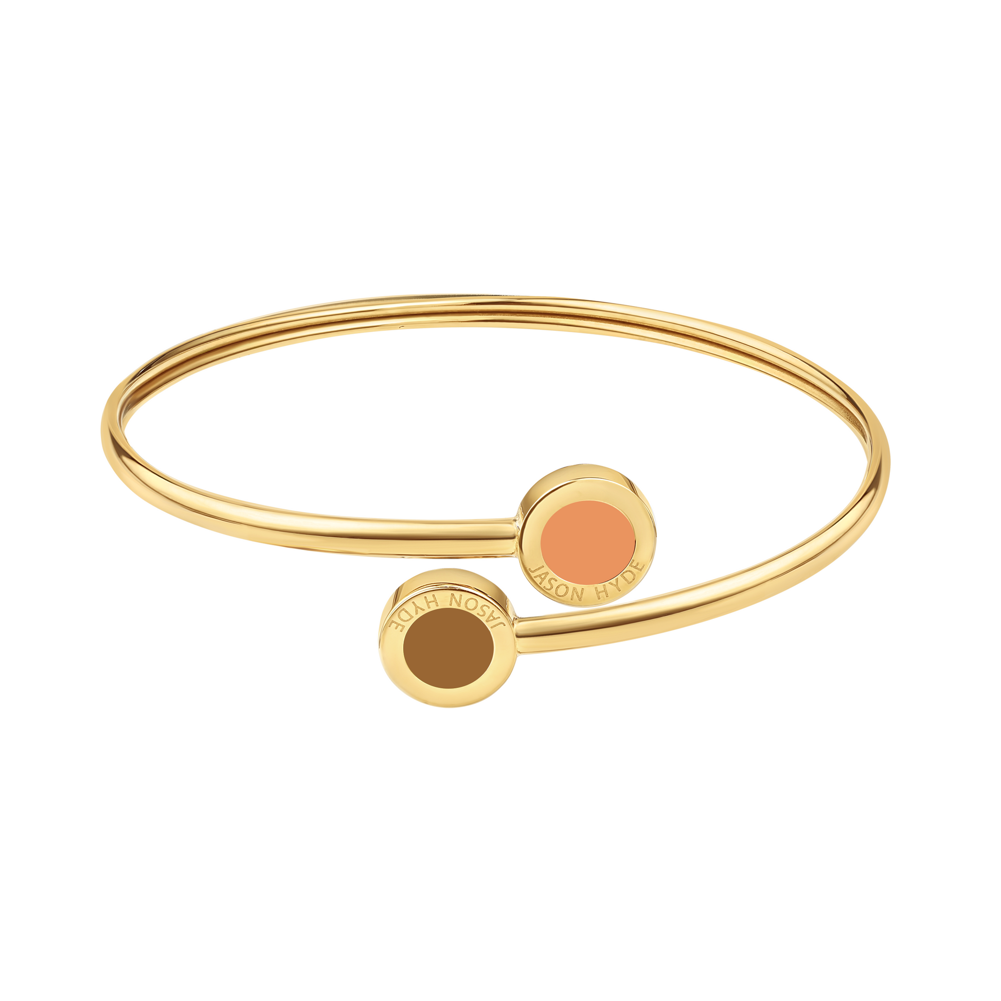 18K GOLD BANGLE WITH APRICOT CRUSH AND NUTSHELL CHIPS