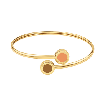 18K GOLD BANGLE WITH APRICOT CRUSH AND NUTSHELL CHIPS