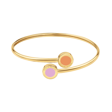 GOLD BANGLE WITH APRICOT CRUSH AND FONDANT PINK CHIPS