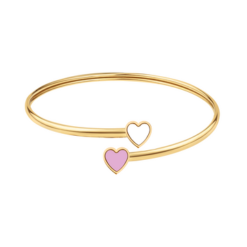 WHITE AND FONDANT PINK CHIPS BANGLE