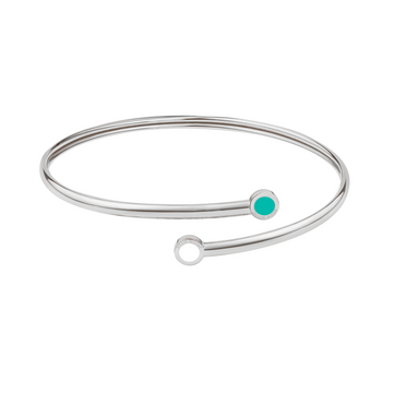 WHITE AND TURQUOISE CHIPS BANGLE
