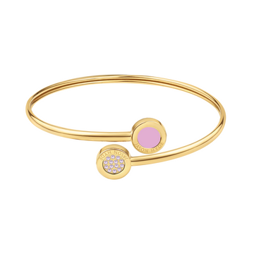 PAVE AND FONDANT PINK CHIPS BANGLE