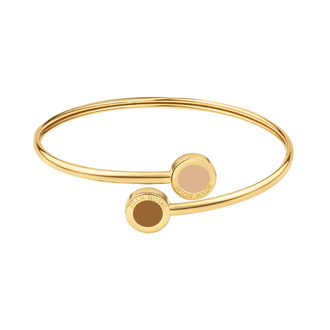GOLD BANGLE WITH BEIGE AND NUTSHELL CHIPS