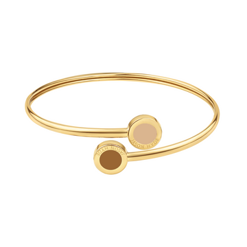 GOLD BANGLE WITH BEIGE AND NUTSHELL CHIPS