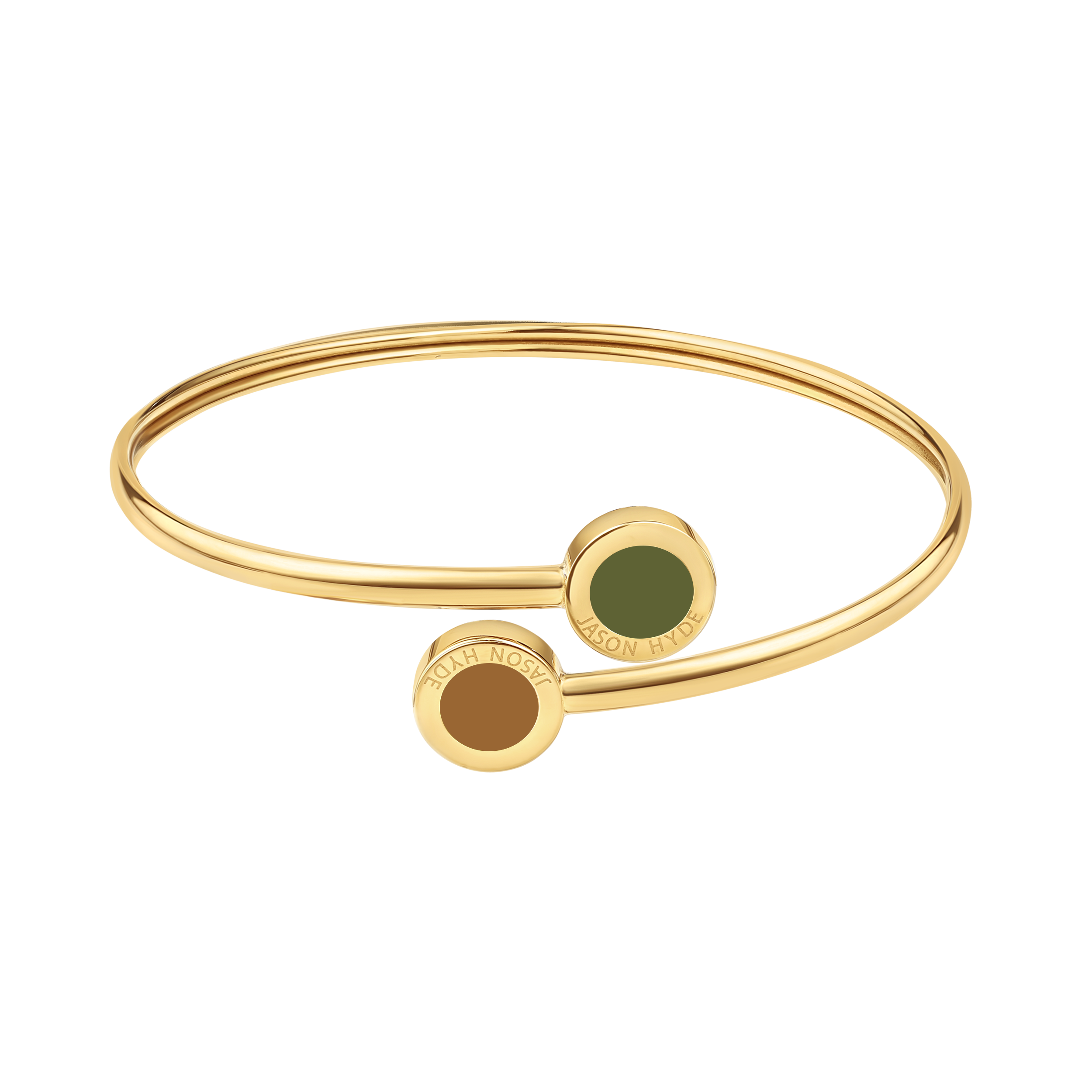OCEAN OLIVE GREEN AND NUTSHELL CHIPS BANGLE