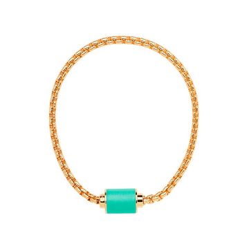 THALASSA YELLOW GOLD CHAIN TURQUOISE CHIP MAGNET