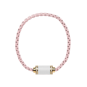 PINK CHAIN WHITE CHIP WITH ZIRCONIA MAGNET